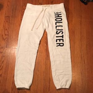 Hollister white sweatpants